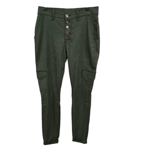 CAbi Pants - Cabi Olive Green Button Fly Skinny Cargo Pants 6